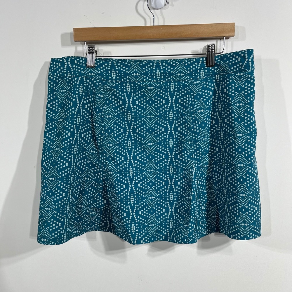 RipSkirt Hawaii Paia Maui‎ Teal Geometric Dot Wrap Skirt Large Quick Dry Active